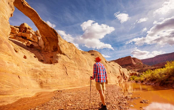 Caminata Las Montañas Utah Senderismo Paisajes Naturales Inusuales Formas Fantásticas — Foto de Stock