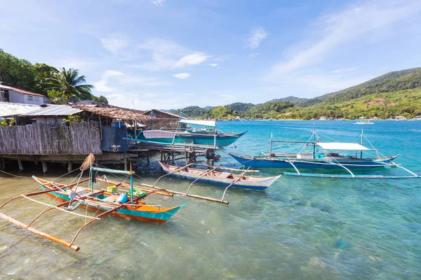 Villaggio Pescatori Tradizionale Nell Isola Palawan Filippine — Foto Stock