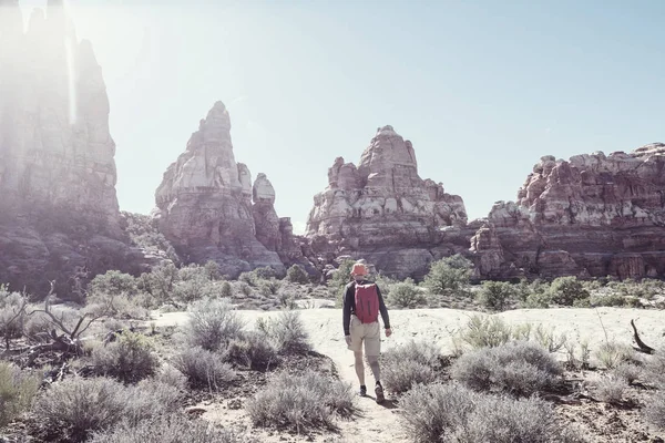 Caminata Las Montañas Utah Senderismo Paisajes Naturales Inusuales Formas Fantásticas — Foto de Stock