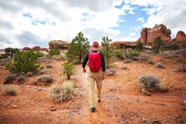 Caminhada Nas Montanhas Utah Caminhadas Paisagens Naturais Incomuns Formas Fantásticas — Fotografia de Stock