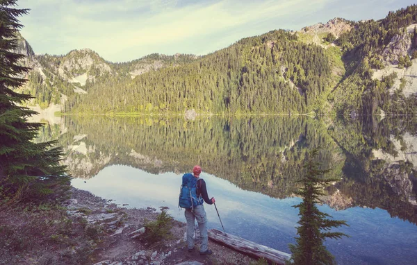 Lac Sérénité Dans Les Montagnes Saison Estivale Beaux Paysages Naturels — Photo