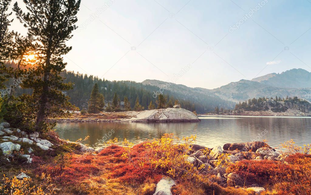 The beautiful lake in Autumn season