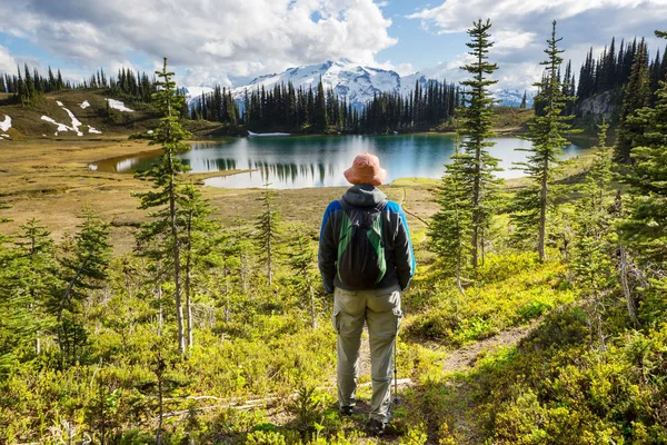 Image Lake Och Glacier Peak Washington Usa — Stockfoto