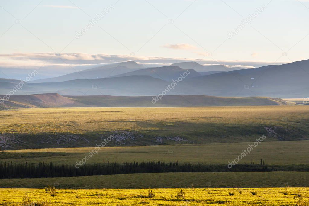 Tundra landscapes above Arctic circle