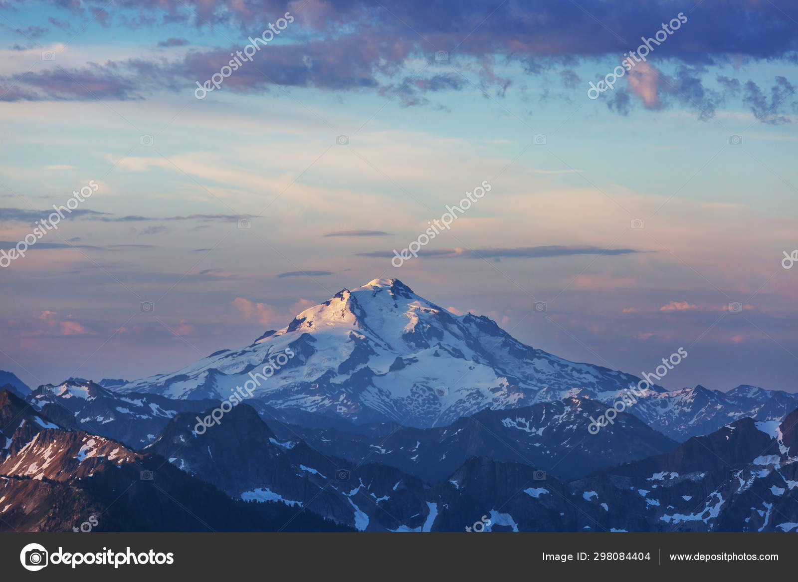 Beau Sommet Montagne Dans Chaîne Cascade Nord Washington