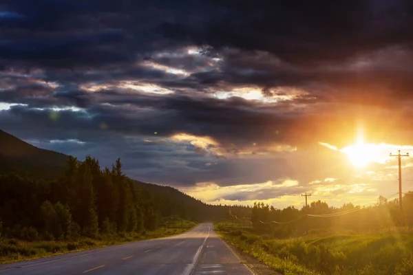 Scénická Cesta Horách Cestovní Pozadí — Stock fotografie