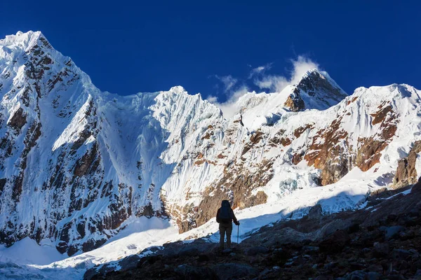 秘鲁科迪勒拉山的远足场景 — 图库照片