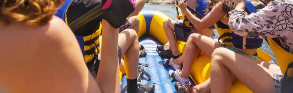 Equipe Rafting Esporte Água Extrema Verão — Fotografia de Stock