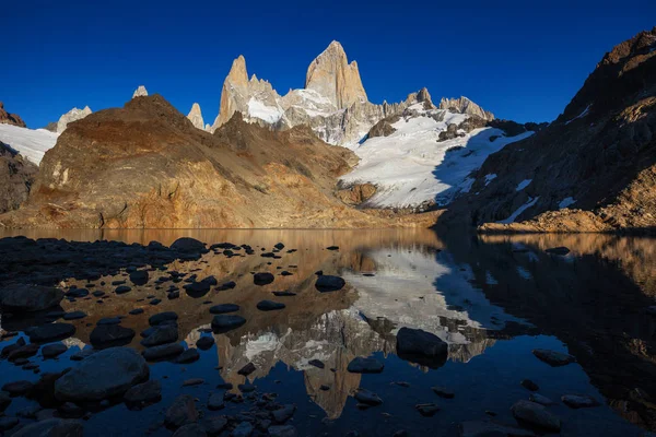 Famoso Cerro Fitz Roy Uno Los Picos Rocosos Más Hermosos — Foto de Stock