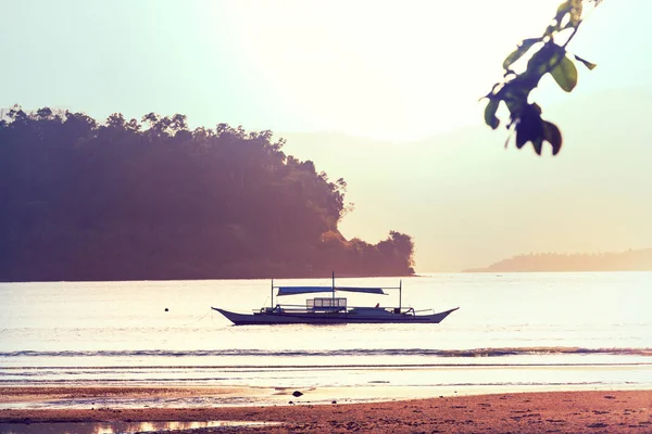 Barco Tradicional Filipino Mar Isla Palawan Filipinas — Foto de Stock