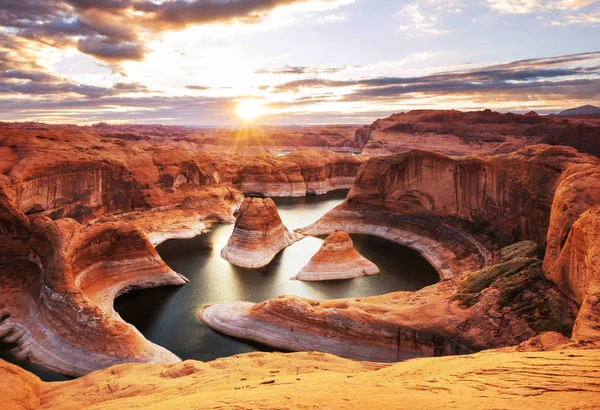 Cañón Reflexión Lago Powell Fondo Viaje — Foto de Stock