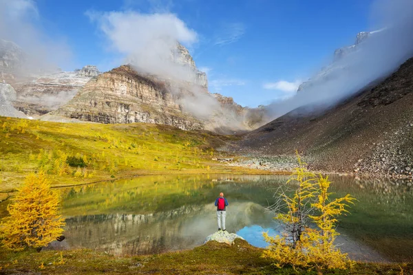 Hermosa Temporada Otoño Las Montañas Canadienses Fondo Caída —  Fotos de Stock