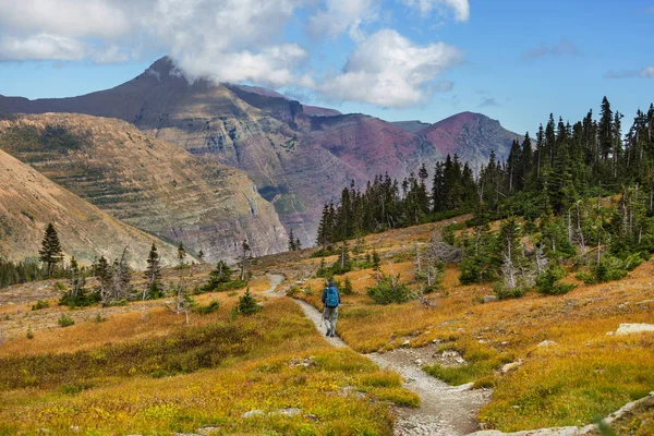 Malebné Skalnaté Vrcholy Národního Parku Glacier Montana Usa — Stock fotografie