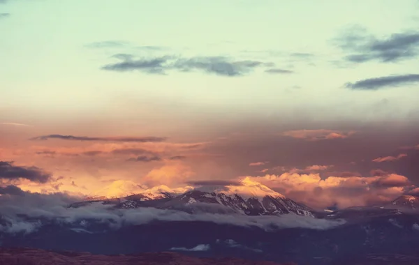 Coucher Soleil Panoramique Dans Les Montagnes Saison Automne — Photo