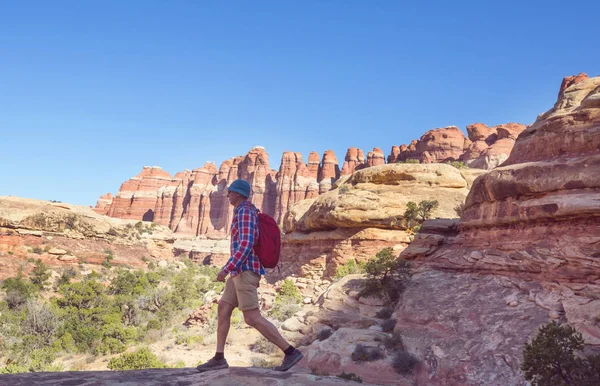 Caminata Las Montañas Utah Senderismo Paisajes Naturales Inusuales Formas Fantásticas — Foto de Stock