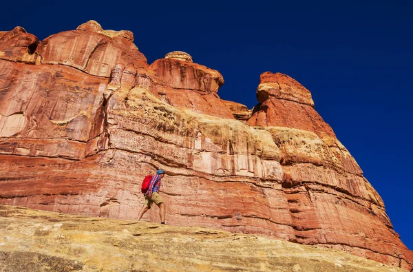 Caminata Las Montañas Utah Senderismo Paisajes Naturales Inusuales Formas Fantásticas — Foto de Stock