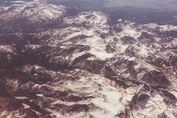 Aerial View Aircraft Flying Mountains Landscape — Stock Photo, Image