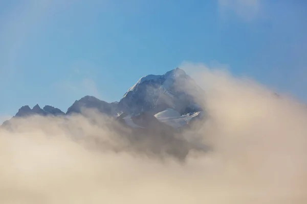 Uitzicht Majestueuze Aoraki Mount Cook Fron Lake Matheson Nieuw Zeeland — Stockfoto