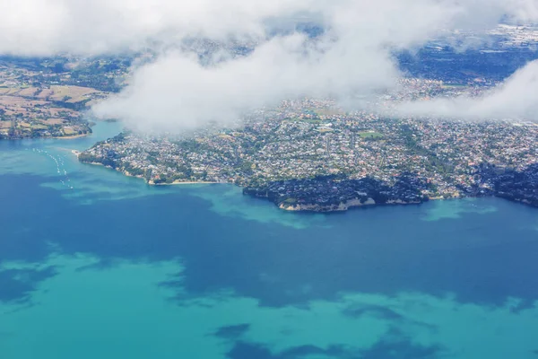 Letecký Pohled Nový Zéland Cestovní Zázemí Koncept — Stock fotografie