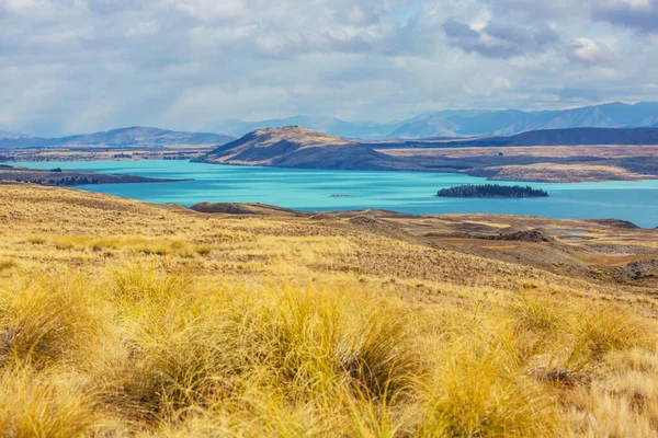 Paisagens Naturais Incríveis Nova Zelândia Montanhas Lago Pôr Sol — Fotografia de Stock