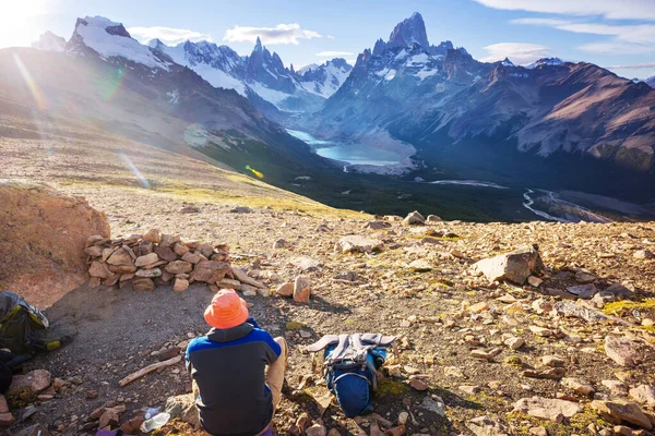 Caminhada Nas Montanhas Patagônia Argentina — Fotografia de Stock