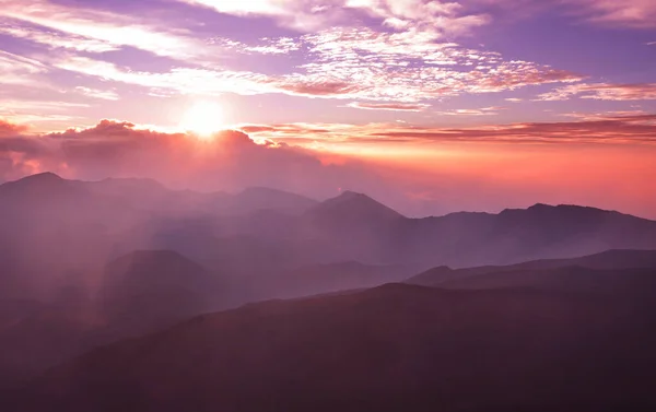 Красивая Сцена Восхода Солнца Вулкане Халеакала Остров Мауи Гавайи — стоковое фото
