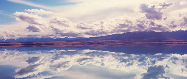 Paysages Naturels Étonnants Nouvelle Zélande Lac Des Montagnes Coucher Soleil — Photo