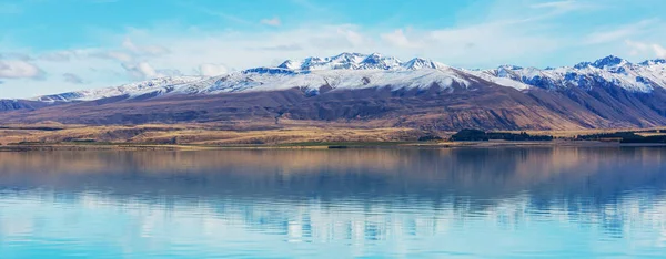 Increíbles Paisajes Naturales Nueva Zelanda Lago Las Montañas Atardecer — Foto de Stock