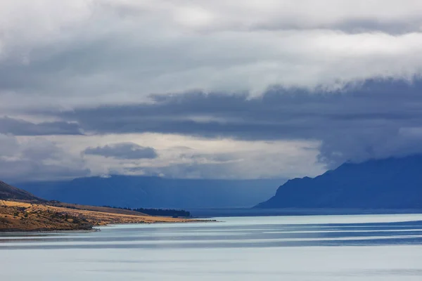 Increíbles Paisajes Naturales Nueva Zelanda Lago Las Montañas Atardecer — Foto de Stock