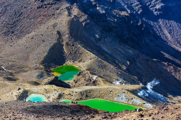 Amazing Emerald Lakes Tongariro Crossing Track Tongariro National Park Nova — Fotografia de Stock