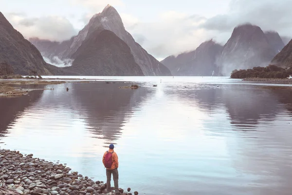 Paisajes Naturales Increíbles Milford Sound Parque Nacional Fiordland Nueva Zelanda —  Fotos de Stock