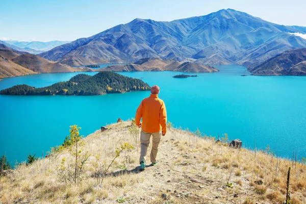 Senderismo Trampeo Nueva Zelanda Concepto Viaje Aventura —  Fotos de Stock