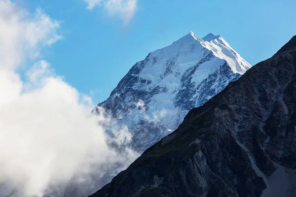 Pohled Majestátní Aoraki Mount Cook Nový Zéland — Stock fotografie