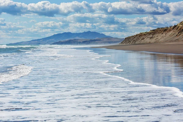 Vacker Solnedgång Vid Ocean Beach Nya Zeeland Inspirerande Natur Och — Stockfoto