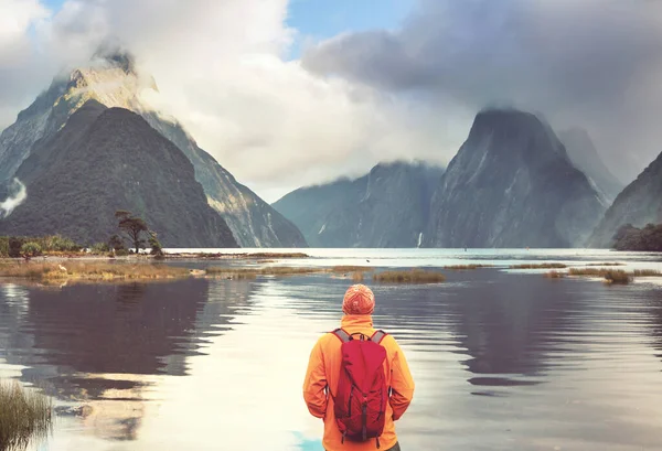 Amazing Natural Landscapes Milford Sound Fiordland National Park New Zealand — Stock Photo, Image