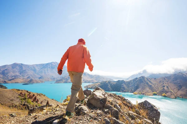 Wandelen Kamperen Nieuw Zeeland Reis Avontuurconcept — Stockfoto