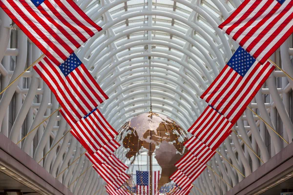 Bandeiras Americanas Decorações Bom Para Conceito Nacional — Fotografia de Stock