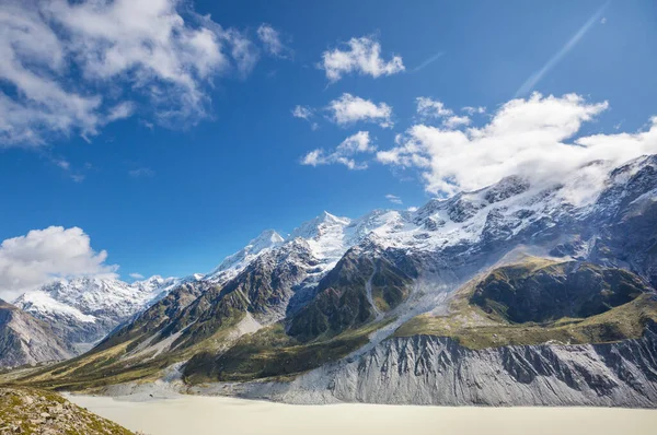 Beautiful natural landscapes in Mount Cook National Park, South Island, New Zealand