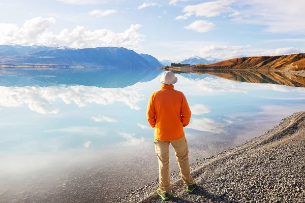 Increíbles Paisajes Naturales Nueva Zelanda Lago Las Montañas Atardecer —  Fotos de Stock