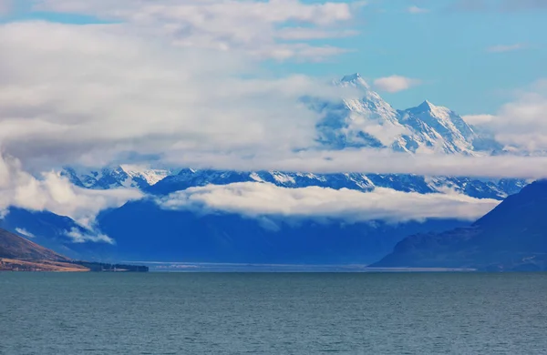 Widok Majestatyczny Aoraki Mount Cook Nowa Zelandia — Zdjęcie stockowe