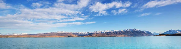 Amazing Natural Landscapes New Zealand Mountains Lake Sunset — Stock Photo, Image