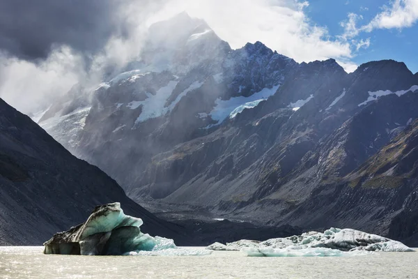 Piękne Naturalne Krajobrazy Parku Narodowym Mount Cook Wyspa Południowa Nowa — Zdjęcie stockowe