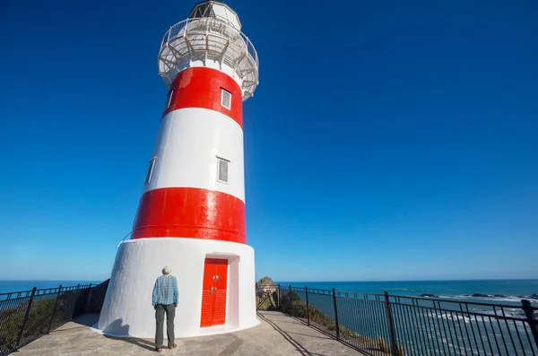 Leuchtturm Der Pazifikküste Neuseelands — Stockfoto