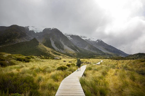 Randonnées Pédestres Tramping Nouvelle Zélande Concept Voyage Aventure — Photo