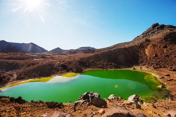 Paisagens Vulcânicas Incomuns Trilha Tongariro Crossing Parque Nacional Tongariro Nova — Fotografia de Stock