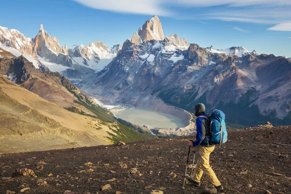 Wanderung Patagonischen Gebirge Argentinien — Stockfoto