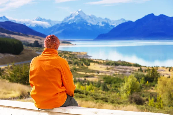 Widok Majestatyczny Aoraki Mount Cook Nowa Zelandia — Zdjęcie stockowe