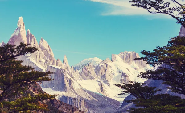 Famoso Hermoso Pico Cerro Torre Las Montañas Patagonia Argentina Hermosos — Foto de Stock