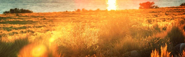 Сцена Заката Озере Закате Осенью — стоковое фото