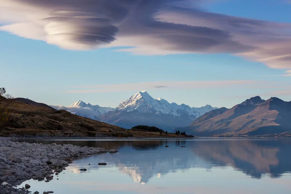 Uitzicht Majestueuze Aoraki Mount Cook Nieuw Zeeland — Stockfoto